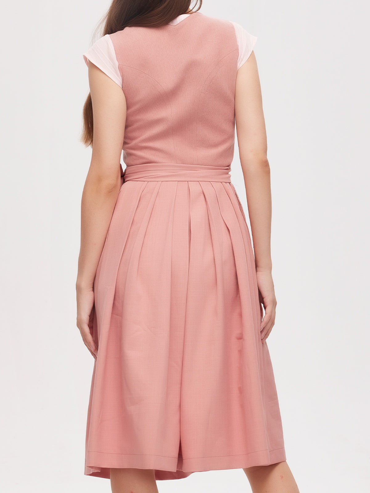 Rosa Reißverschluss Vorne Herz-Ausschnitt Dirndl Kira